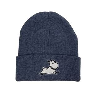 Mutts Sparky Unchained Beanie Sz O/S New $24 Heather Navy Knit Hat Stocking Cap